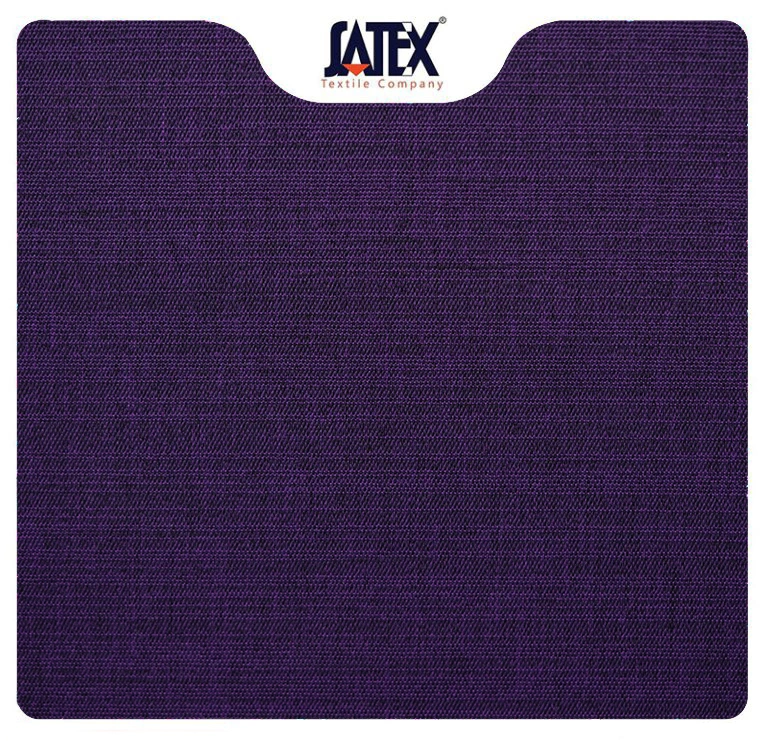 «پارچه ملانژ صنعتی بنفش تیره با بافت ریز و یکنواخت»